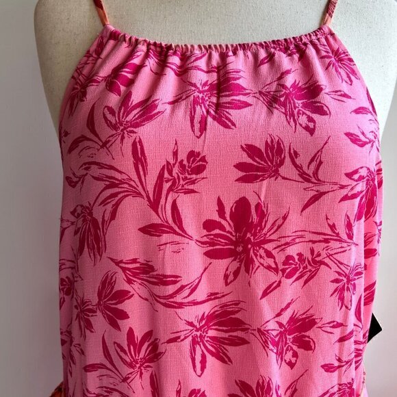 NWT INC Floral Print A-Line Halter Dress Women's Size 10/M Soft Rose - Picture 2 of 5
